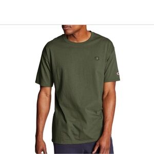 Champion Men and Big Men’s Solid Classic Jersey Green  T-Shirt